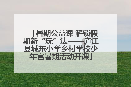 暑期公益课 解锁假期新“玩”法——庐江县城东小学乡村学校少年宫暑期活动开课
