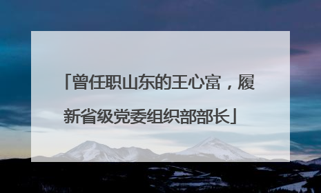 曾任职山东的王心富，履新省级党委组织部部长