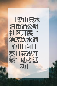 梁山县水泊街道公明社区开展“清凉饮水润心田 向日葵开花祝夺魁”助考活动