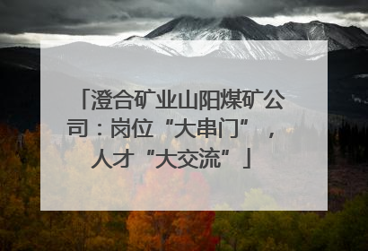 澄合矿业山阳煤矿公司：岗位“大串门”，人才“大交流”