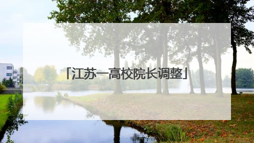 江苏一高校院长调整