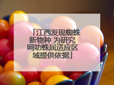 江西发现蜘蛛新物种 为研究呵叻蛛属适应区域提供依据