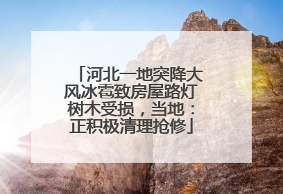 河北一地突降大风冰雹致房屋路灯树木受损，当地：正积极清理抢修