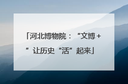 河北博物院：“文博＋”让历史“活”起来