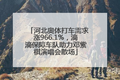 河北奥体打车需求涨966.1%，滴滴保障车队助力邓紫棋演唱会散场