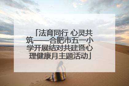 法育同行 心灵共筑——合肥市五一小学开展结对共建暨心理健康月主题活动