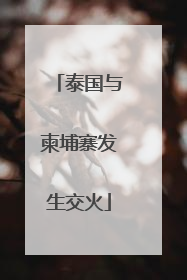 泰国与柬埔寨发生交火
