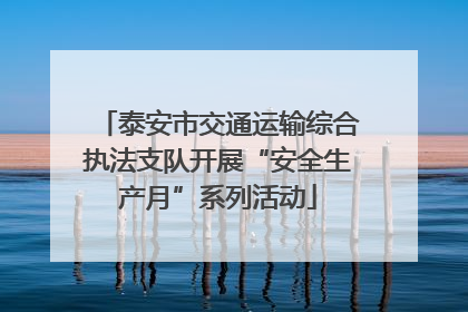 泰安市交通运输综合执法支队开展“安全生产月”系列活动