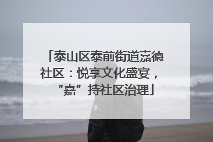泰山区泰前街道嘉德社区：悦享文化盛宴，“嘉”持社区治理