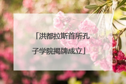 洪都拉斯首所孔子学院揭牌成立