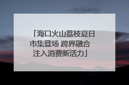 海口火山荔枝夏日市集登场 跨界融合注入消费新活力