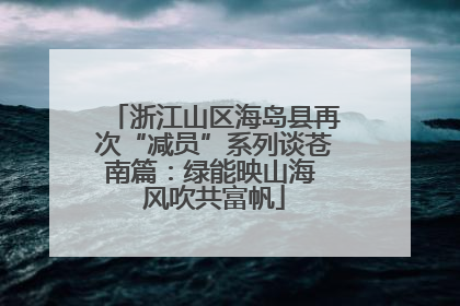 浙江山区海岛县再次“减员”系列谈苍南篇：绿能映山海 风吹共富帆