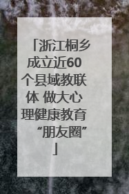 浙江桐乡成立近60个县域教联体 做大心理健康教育“朋友圈”