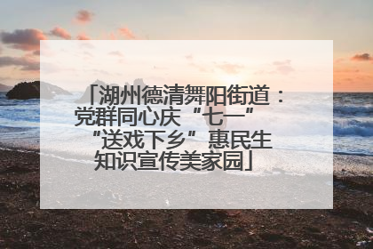 湖州德清舞阳街道：党群同心庆“七一” “送戏下乡”惠民生 知识宣传美家园