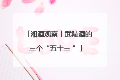 湘酒观察丨武陵酒的三个“五十三 ”