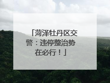 菏泽牡丹区交警：违停整治势在必行！