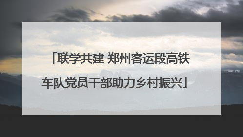 联学共建 郑州客运段高铁车队党员干部助力乡村振兴