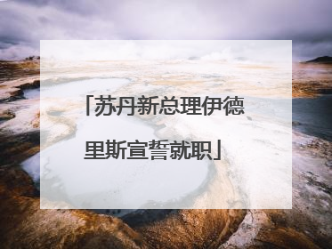苏丹新总理伊德里斯宣誓就职