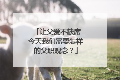 让父爱不缺席 今天我们需要怎样的父职观念？