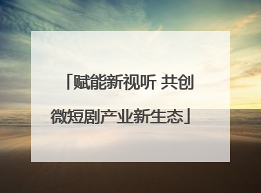 赋能新视听 共创微短剧产业新生态