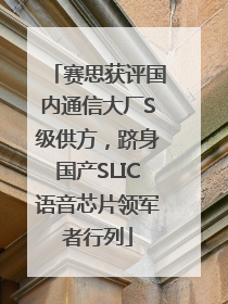 赛思获评国内通信大厂S级供方，跻身国产SLIC语音芯片领军者行列