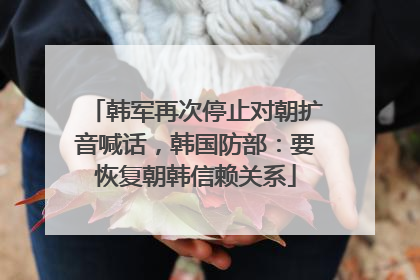 韩军再次停止对朝扩音喊话，韩国防部：要恢复朝韩信赖关系