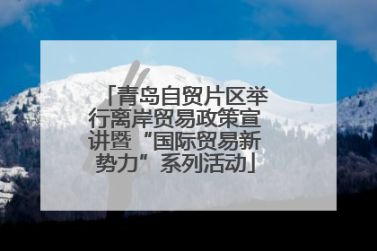 青岛自贸片区举行离岸贸易政策宣讲暨“国际贸易新势力”系列活动