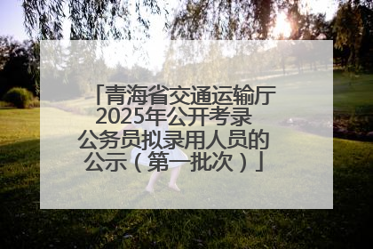 青海省交通运输厅2025年公开考录公务员拟录用人员的公示（第一批次）