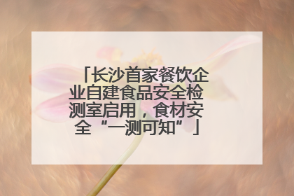 长沙首家餐饮企业自建食品安全检测室启用，食材安全“一测可知”