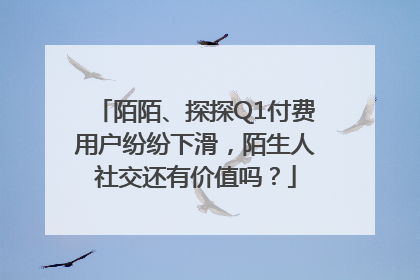 陌陌、探探Q1付费用户纷纷下滑，陌生人社交还有价值吗？