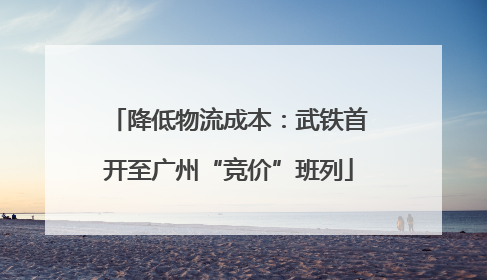 降低物流成本：武铁首开至广州“竞价”班列