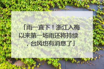 雨一直下！浙江入梅以来第一场雨还将持续，台风也有消息了