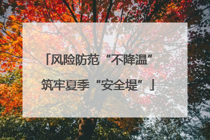 风险防范“不降温” 筑牢夏季“安全堤”