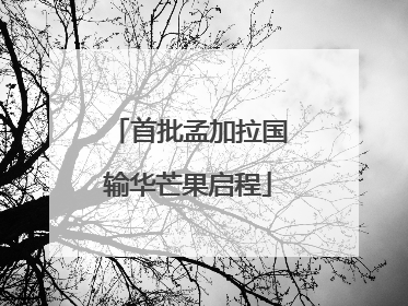 首批孟加拉国输华芒果启程