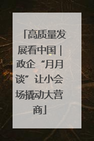 高质量发展看中国｜政企“月月谈”让小会场撬动大营商