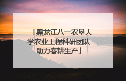 黑龙江八一农垦大学农业工程科研团队助力春耕生产