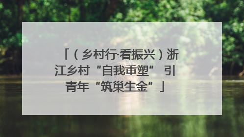 （乡村行·看振兴）浙江乡村“自我重塑” 引青年“筑巢生金”