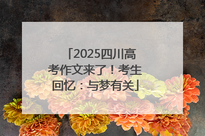 2025四川高考作文来了！考生回忆：与梦有关