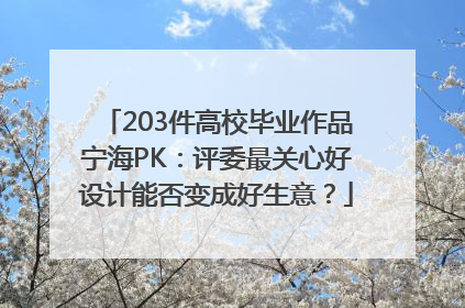 203件高校毕业作品宁海PK：评委最关心好设计能否变成好生意？