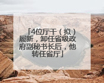 4位厅干（拟）履新，卸任省级政府副秘书长后，他转任省厅