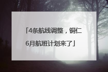 4条航线调整，铜仁6月航班计划来了