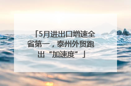 5月进出口增速全省第一，泰州外贸跑出“加速度”